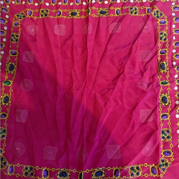 Pink Patterned Square Scarf - Picture 4 of 4